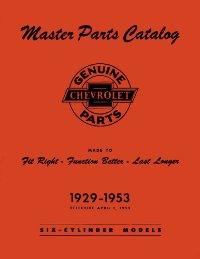 1929 1950 1951 1952 1953 Chevrolet Parts Numbers Book List Guide Interchange