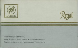 1984 Buick Regal Owner's Manual