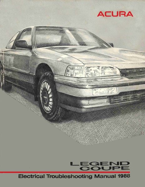 1988 Acura Legend Coupe Factory Shop Service Manual