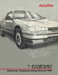 1988 Acura Legend Coupe Electrical Troubleshooting Diagnostic Service Manual