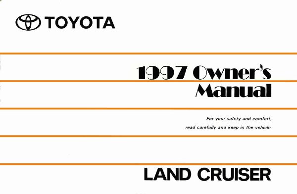 1997 Toyota Land Cruiser Owner's Manual
