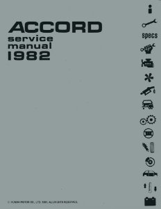 1982 Honda Accord Factory Shop Service Manual