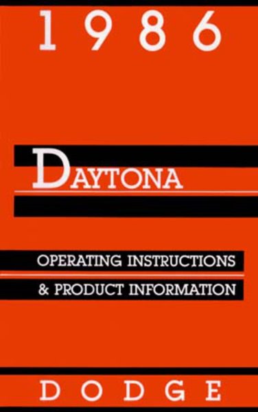 1986 Dodge Daytona Owner's Manual