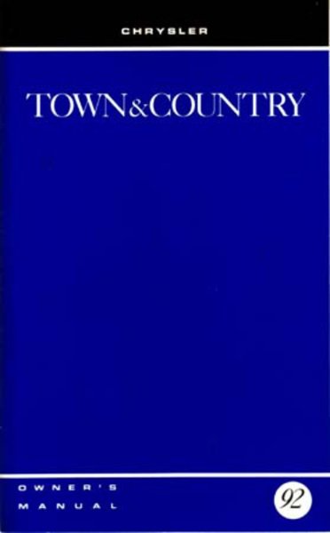 1992 Chrysler Town & Country Owner's Manual