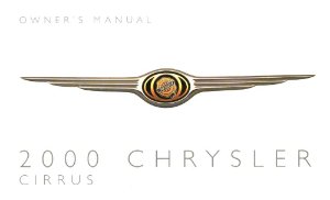 2000 Chrysler Cirrus Owner's Manual