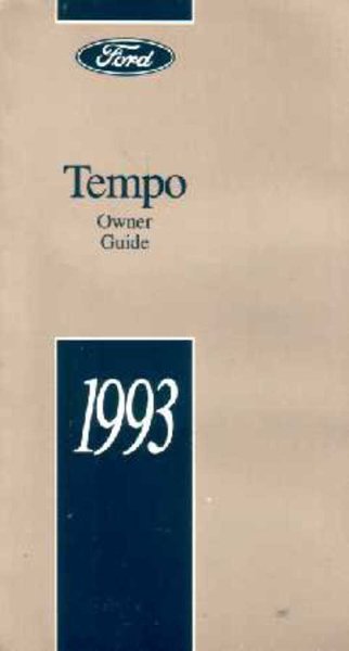1993 Ford Tempo Owner's Manual