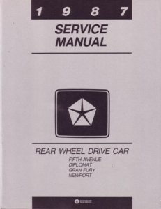 1987 Chrysler Fifth Avenue, Newport, Diplomat, Gran Fury Factory Shop Service Manual