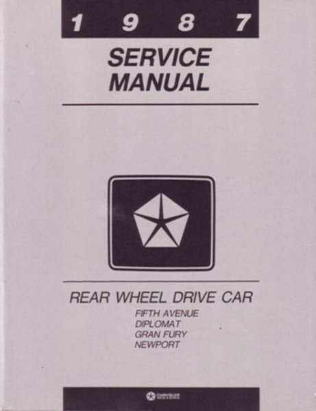 1987 Chrysler Fifth Avenue, Newport, Diplomat, Gran Fury Factory Shop Service Manual