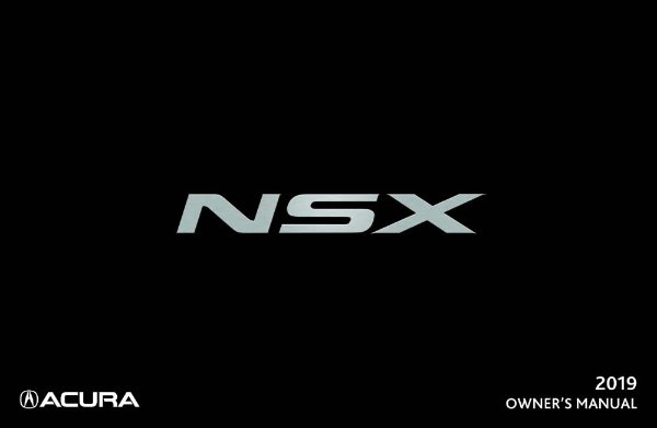 2019 Acura NSX Owner's Manual