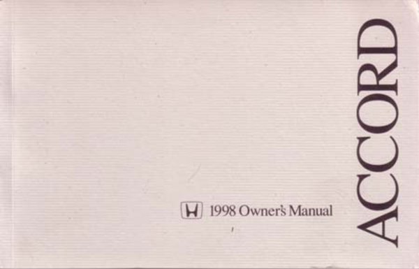 1998 Honda Accord Coupe Owner's Manual