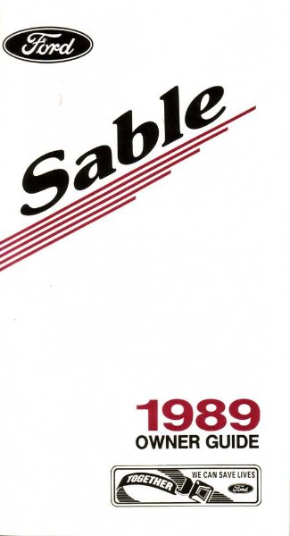 1989 Mercury Sable Owner's Manual