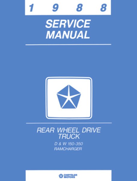 1988 Dodge Truck Ramcharger Factory Shop Service Manual