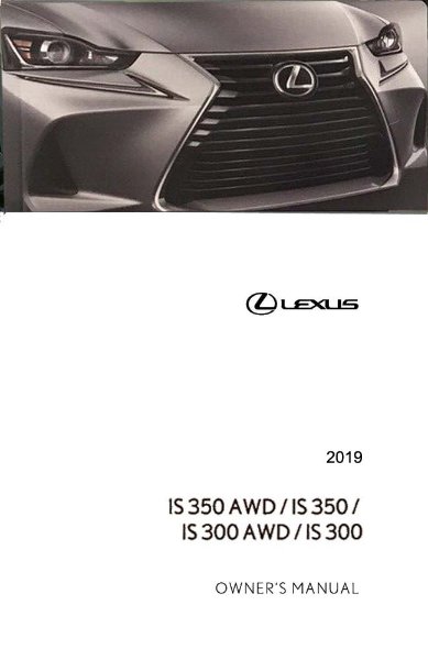 2019 Lexus IS 300, 350 Owner's Manual