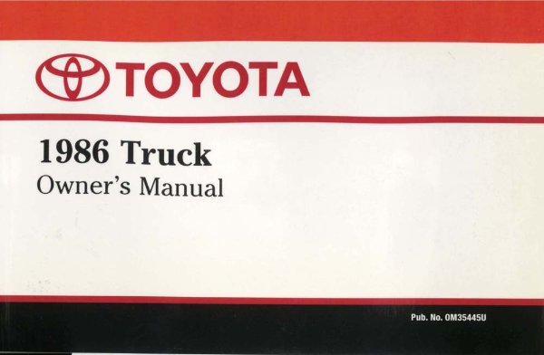 1986 Toyota Pickup Owner's Manual