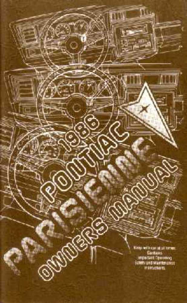 1986 Pontiac Parisienne Owners Manual User Guide