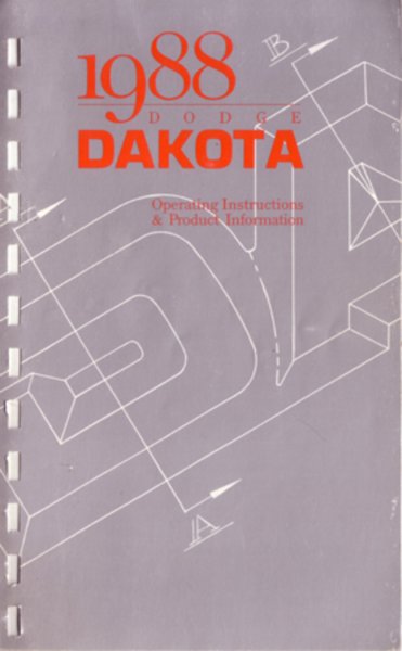1988 Dodge Dakota Owner's Manual