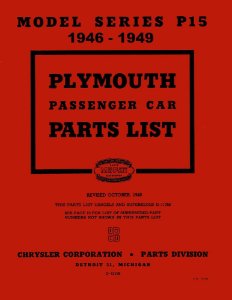 1946–1948 Plymouth All Models Parts Book