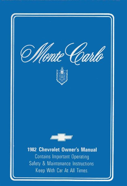 1982 Chevrolet Monte Carlo Owner's Manual
