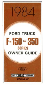 1984 Ford F-100, F-250, F-350 Truck Owner's Manual