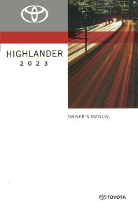 2023 Toyota HIGHLANDER Owner's Manual