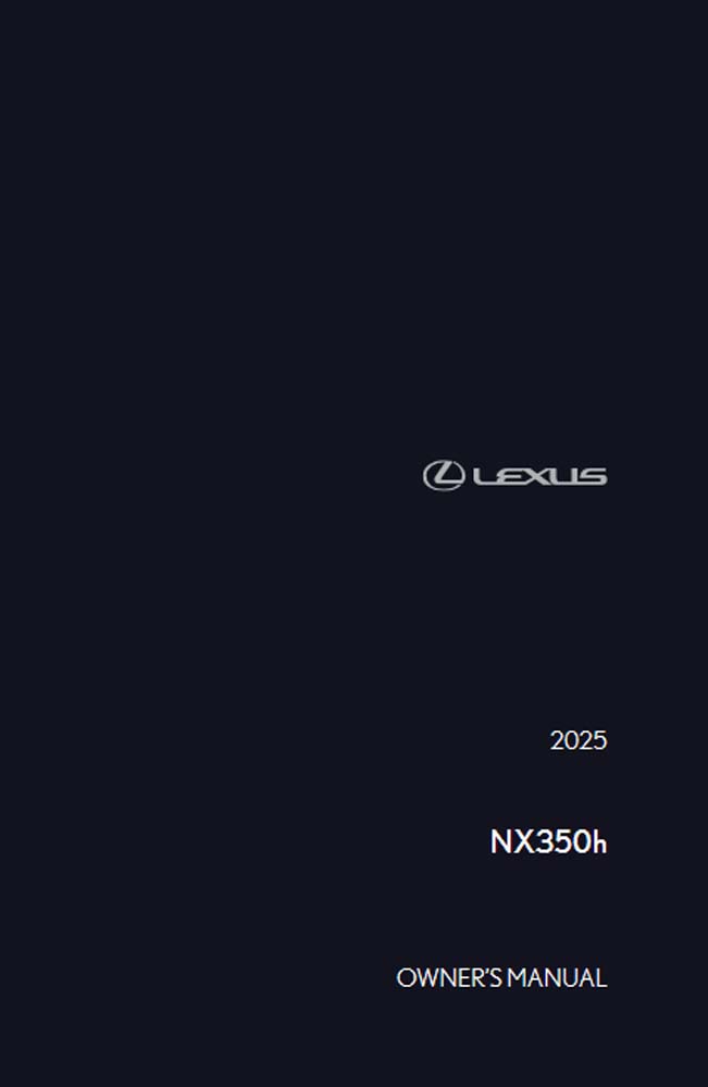 2025 Lexus NX 350h Owners Manual User Guide