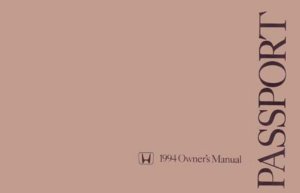 1994 Honda Passport Owner's Manual