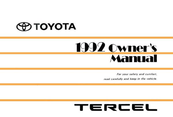 1992 Toyota Tercel Owner's Manual