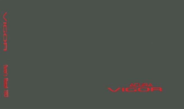 1993 Acura Vigor Owner's Manual