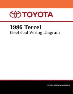 1986 Toyota Tercel Wiring Diagrams Manual