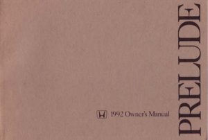 1992 Honda Prelude Owner's Manual