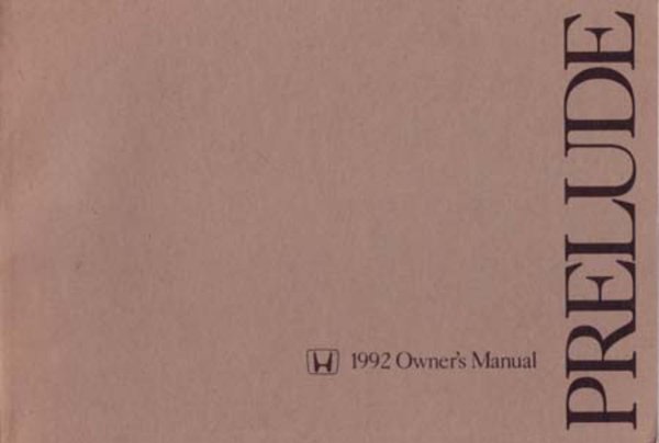 1992 Honda Prelude Owner's Manual