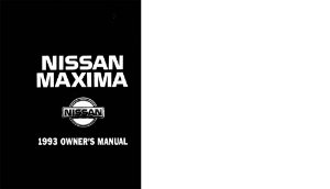 1993 Nissan Maxima Owner's Manual