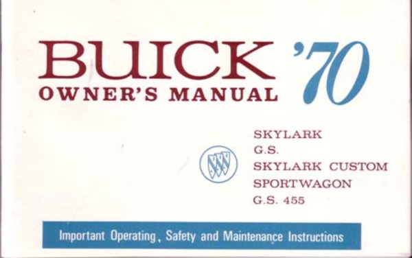 1970 Buick Gran Sport Owner's Manual