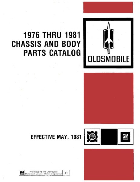 1976-81 Oldsmobile Parts Numbers List PDF Guide Interchange