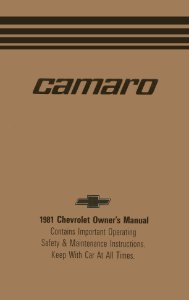 1981 Chevrolet Camaro Owner's Manual