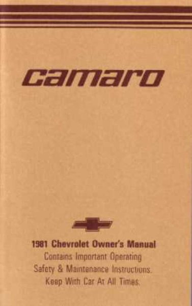 1981 Chevrolet Camaro Owner's Manual