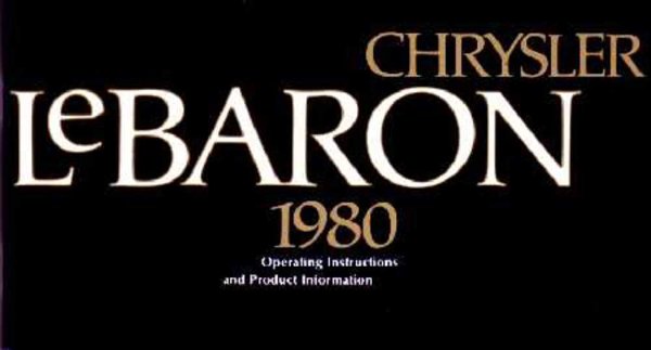 1980 Chrysler Lebaron Owner's Manual