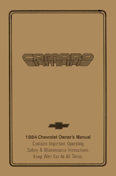 1984 Chevrolet Camaro Owner's Manual