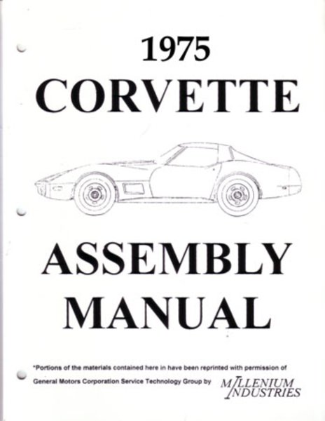 1975 Chevrolet Corvette Assembly Manual Book Rebuild Instructions Illustrations