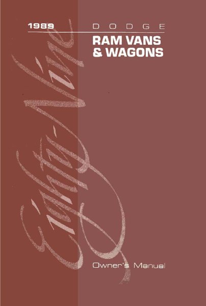 1989 Dodge Ram Van Owner's Manual
