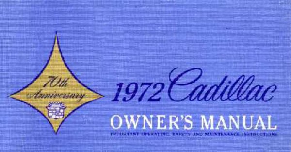 1972 Cadillac All Models Owner's Manual