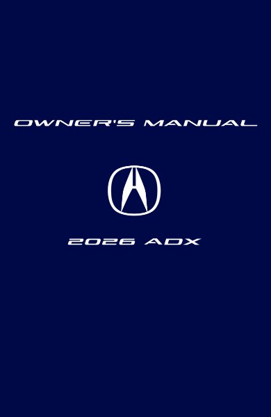 2026 Acura ADX Owner's Manual