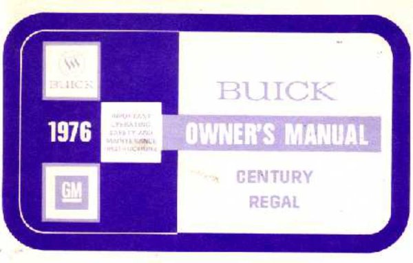 1976 Buick Century, Regal Owner's Manual