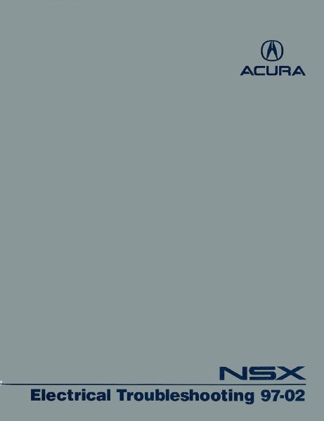 1997-2002 Acura NSX Electrical Troubleshooting, ETM Wiring Diagrams Manual