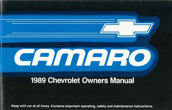 1989 Chevrolet Camaro Owner's Manual