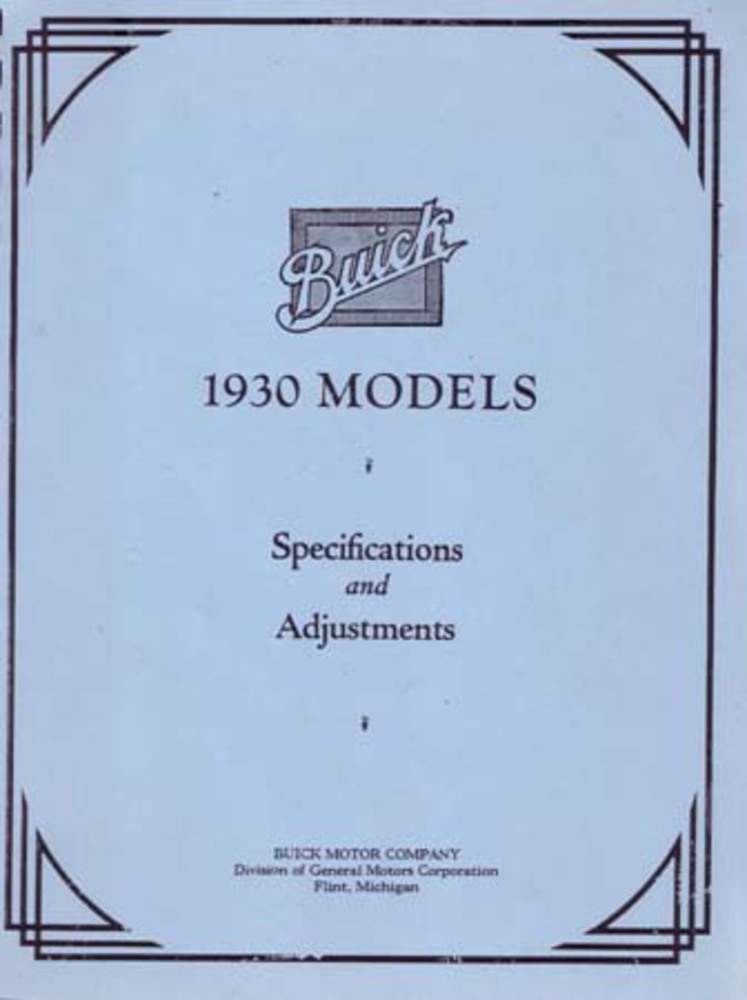 1930 Buick Shop Service Repair Manual
