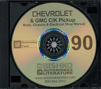 1990 CHEVROLET & GMC C/K 10-30 LIGHT DUTY TRUCK Body, Chassis & Electrical Service Manual w/Emissions Manual sample image