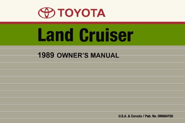 1989 Toyota Land Cruiser Owner's Manual