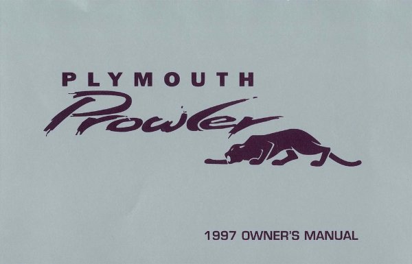 1997 Plymouth Prowler Owner's Manual