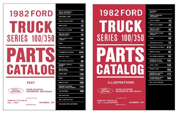 1982 Ford Truck F-150, F-250, F-350 Parts Book